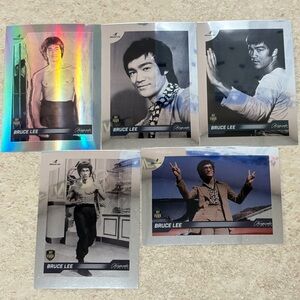 All 5 Bruce Lee Dragon 2024 Silver Chrome Refractor MMA Movie Cards BV $50